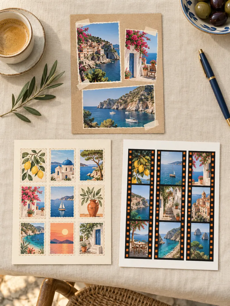 Travel posters made in Moments Studio